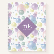 Monograma de Patrón de Burbujas Colorido y Lindo