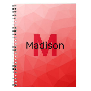 Cuaderno Monograma de patrón de malla geométrica de gradien