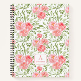 Cuaderno monograma de patrón de peones de color de