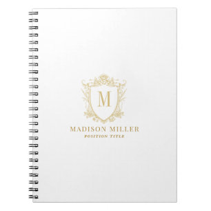 Cuaderno Monograma de pergaminos de corona de cresta de ros