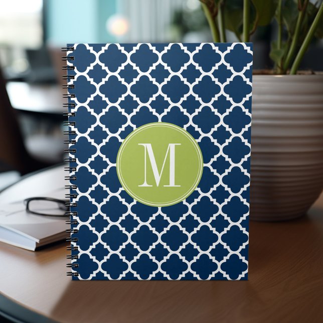 Cuaderno Monograma de Personalizado de patrones geométricos (Personalized notebook - add name and custom text)