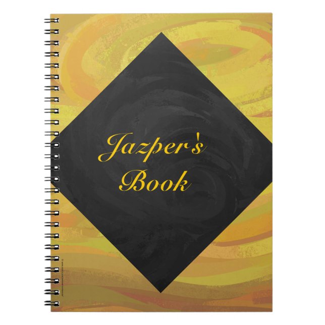 Cuaderno Monograma de piña y negro (Frente)