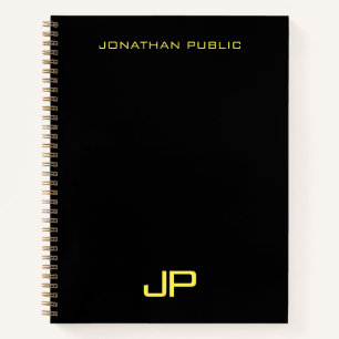 Cuaderno Monograma de plantilla simple moderno Nombre inici