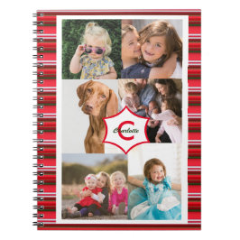 Cuaderno Monograma de plantillas de fotos familiares person