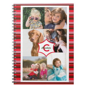 Cuaderno Monograma de plantillas de fotos familiares person