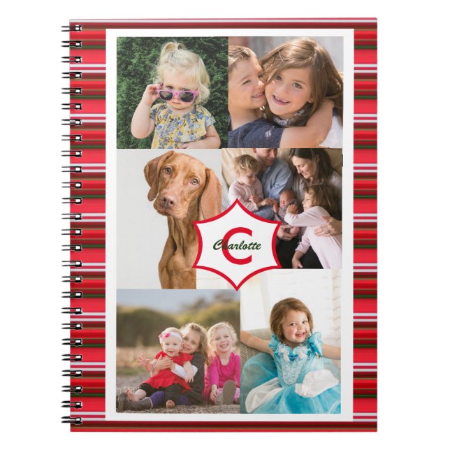 Cuaderno Monograma de plantillas de fotos familiares person (Frente)