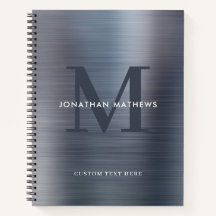 Monograma de plata gris metálico cepillado de vidr