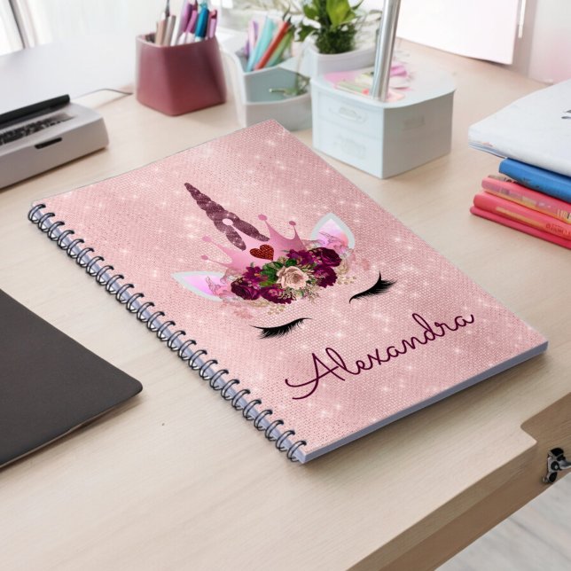Cuaderno Monograma de princesa de espuma de unicornio de or (Subido por el creador)