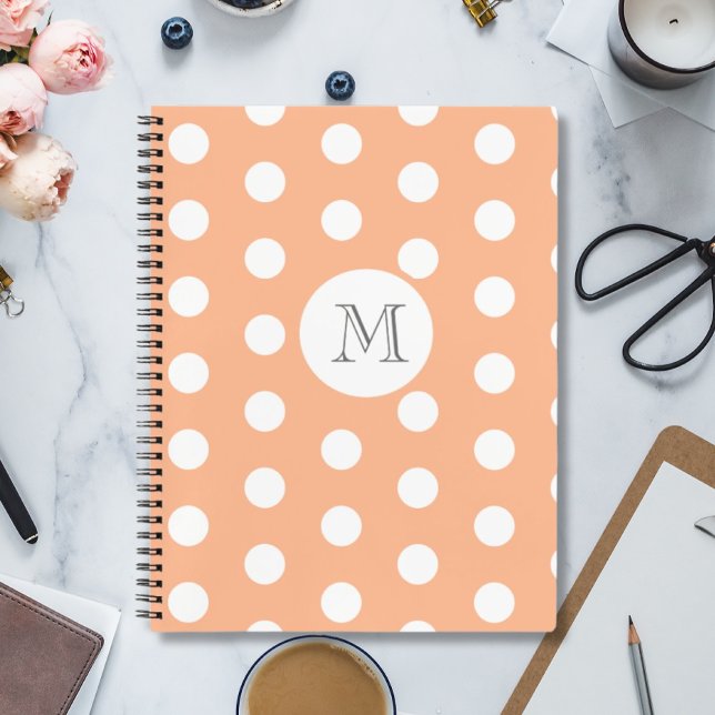 Cuaderno Monograma de puntos de Polka (Subido por el creador)