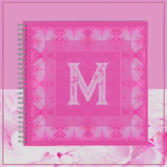 Cuaderno Monograma de Purpurina rosado de Bonito cruda (Subido por el creador)