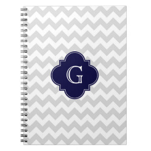 Cuaderno Monograma de quatrefoil de la Marina de Chevron bl