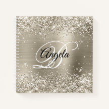 Monograma de Relieve metalizado cepillado de plati