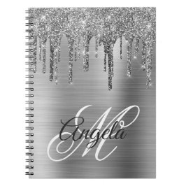 Cuaderno Monograma de Relieve metalizado con broche de plat