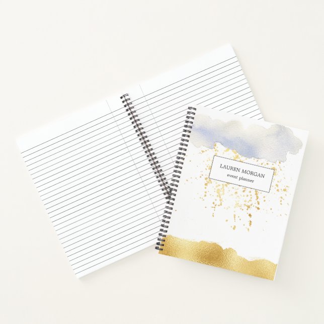 Cuaderno Monograma de Relieve metalizado de oro azul transp (Interior)
