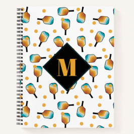 Cuaderno Monograma de remo y patrón de bolas