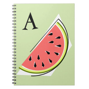 Cuaderno Monograma de Rodaja Verde de Sandía