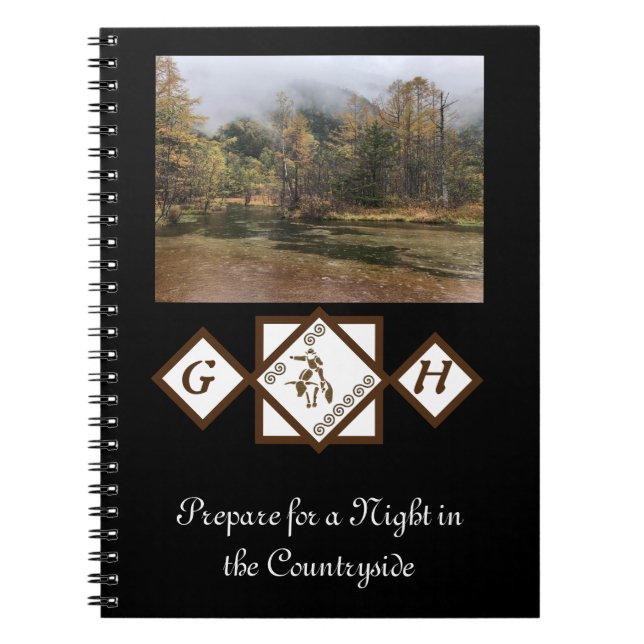 Cuaderno Monograma de Rodeo Bull Rider y Longhorn Photo (Frente)