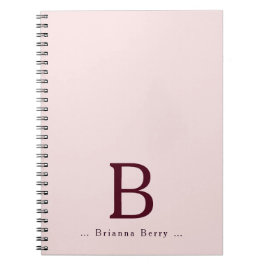 Cuaderno Monograma de Rubor Burgundy