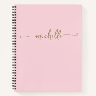 Cuaderno Monograma de Rubor Modern Girly Gold Script