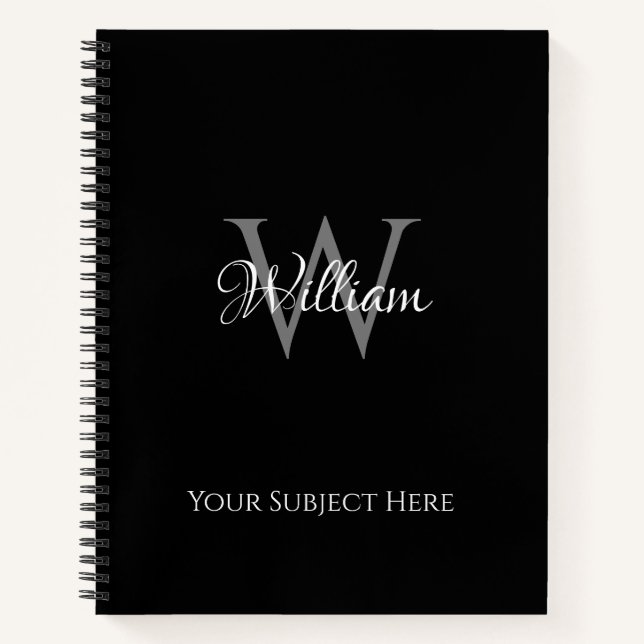 Cuaderno Monograma de script inicial personalizado por pers (Anverso)