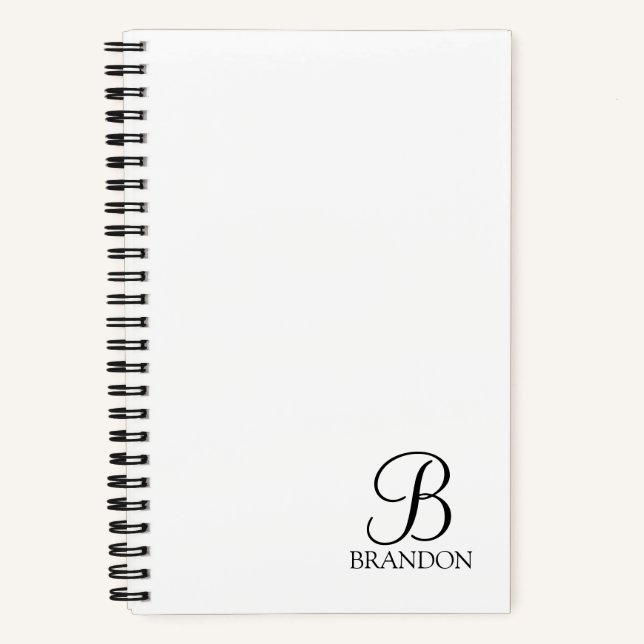 Cuaderno Monograma de script personalizado y bloc de notas  (Anverso)
