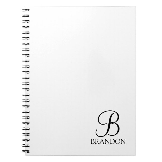 Cuaderno Monograma de script personalizado y bloc de notas  (Frente)