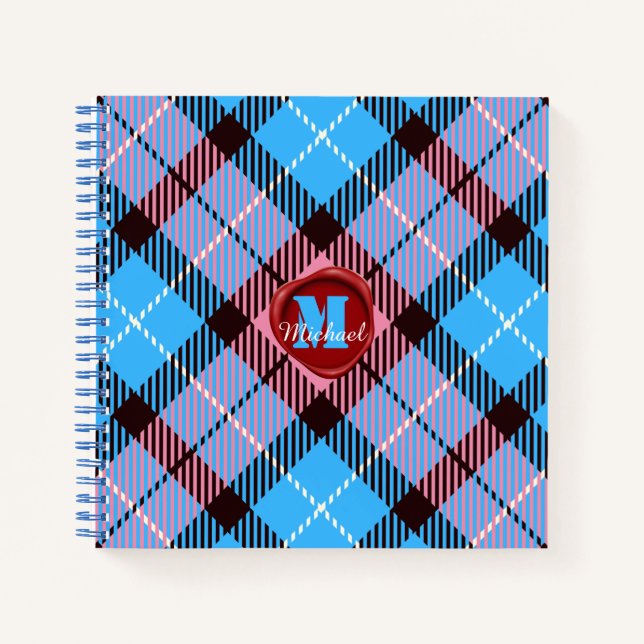 Cuaderno Monograma de sellado personalizado Nombre de la pl (Anverso)