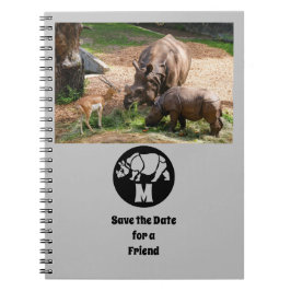 Cuaderno Monograma de silicona rinoceronte de unicornio