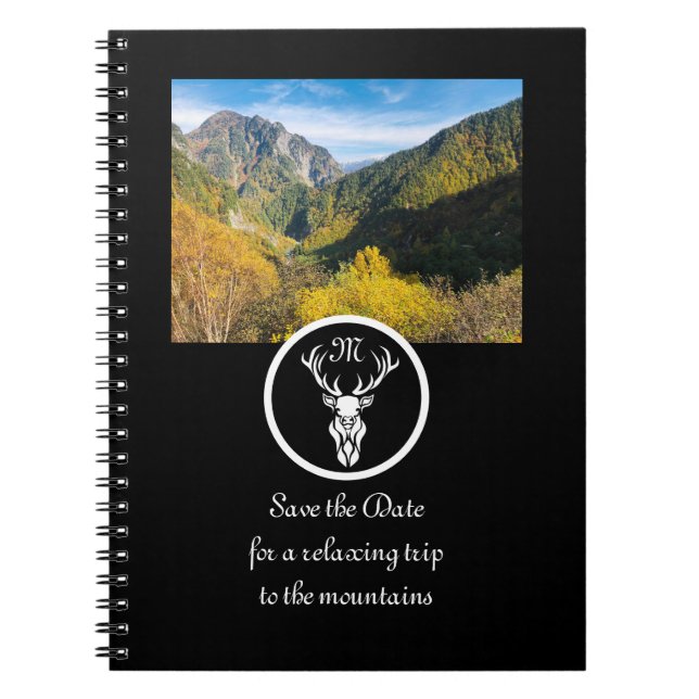 Cuaderno Monograma de silueta de cubo blanco de nieve (Frente)