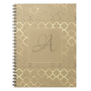 Cuaderno Monograma de soja Quatrefoil Boda de recién casado