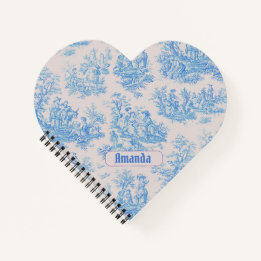 Cuaderno Monograma de tela azul turquesa vintage