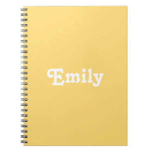 Cuaderno Monograma de texto personalizado de nombre blanco