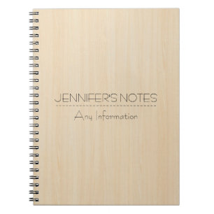 Cuaderno Monograma de textura de veta de madera