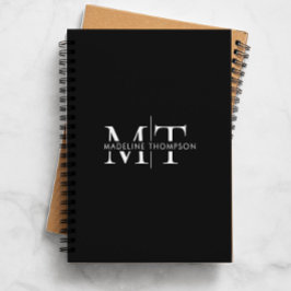 Cuaderno Monograma de Tipografía Moderna Negro
