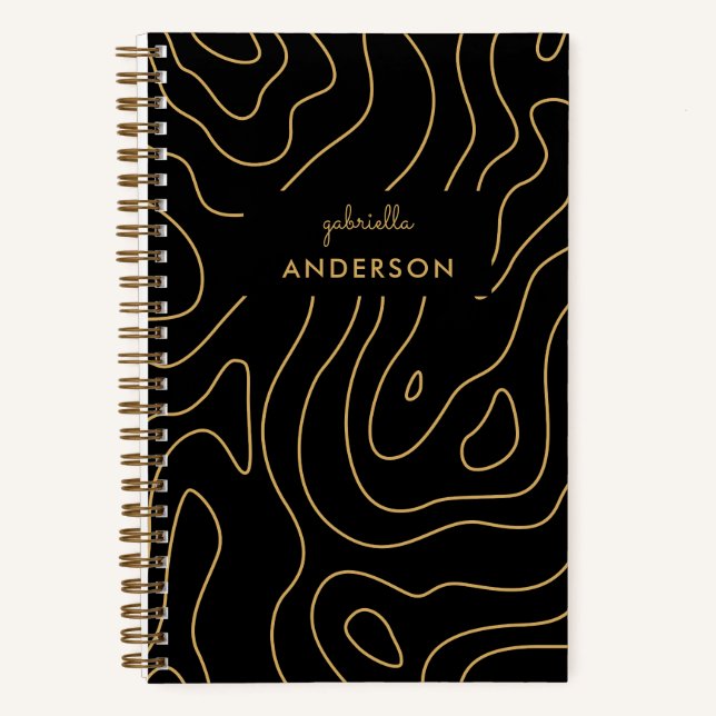 Cuaderno Monograma de Topografía y Nombre de Script de Líne (Anverso)