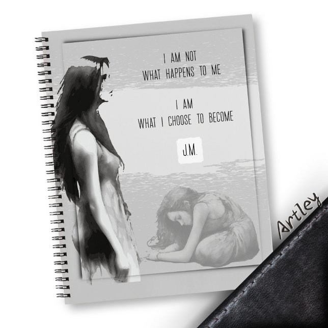 Cuaderno Monograma de traumatismo de mujer Inspiradora acua (Subido por el creador)