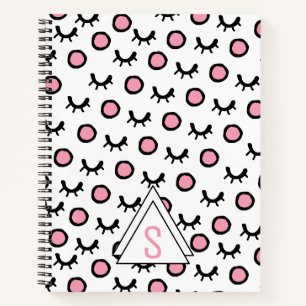 Cuaderno Monograma de triángulo geométrico de punto de ojos