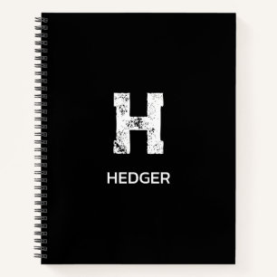 CUADERNO MONOGRAMA DE UNA LETRA BLANCA MINIMALISTA NOMBRE N