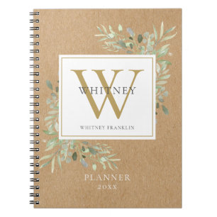 Cuaderno Monograma de vegetación rústica Planner 2021