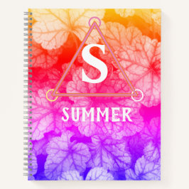 Cuaderno Monograma del arcoiris de verano - Foliage colorid