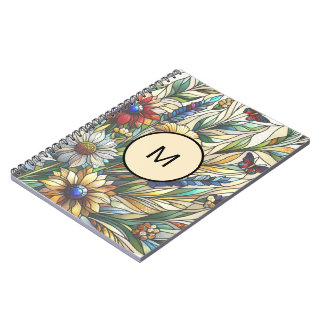Cuaderno Monograma del campo de las flores silvestres de di