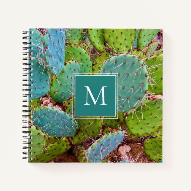 Cuaderno Monograma del desierto Pear rápidamente Cactus Ver (Anverso)