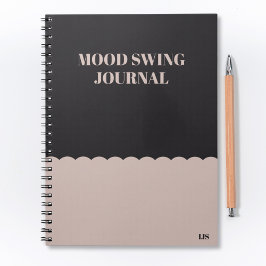 Cuaderno Monograma del Diario de Swing Moderno divertido