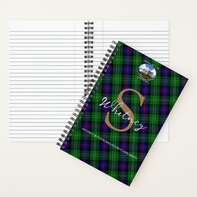 Cuaderno Monograma del elegante Clan Sutherland Dunrobin Ca (Interior)