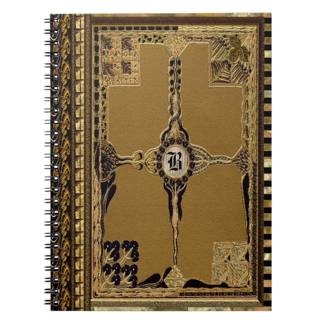 Cuaderno Monograma del gótico del Victorian de Marilayne (Frente)