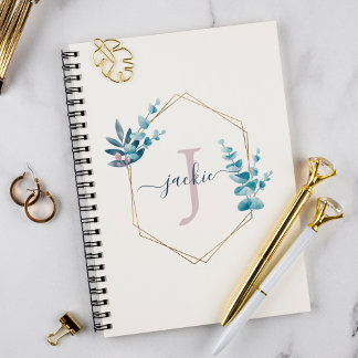 Cuaderno Monograma del marco de Eucalyptus