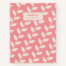 Monograma del patrón de hojas retro de personaliza