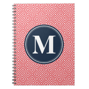 Cuaderno Monograma del patrón de la marina de la estrella r