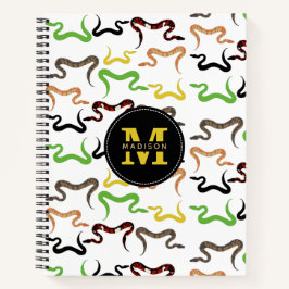 Cuaderno Monograma del patrón de reptil Python Snakes