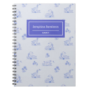 Cuaderno Monograma del patrón de tocador de ganso de país